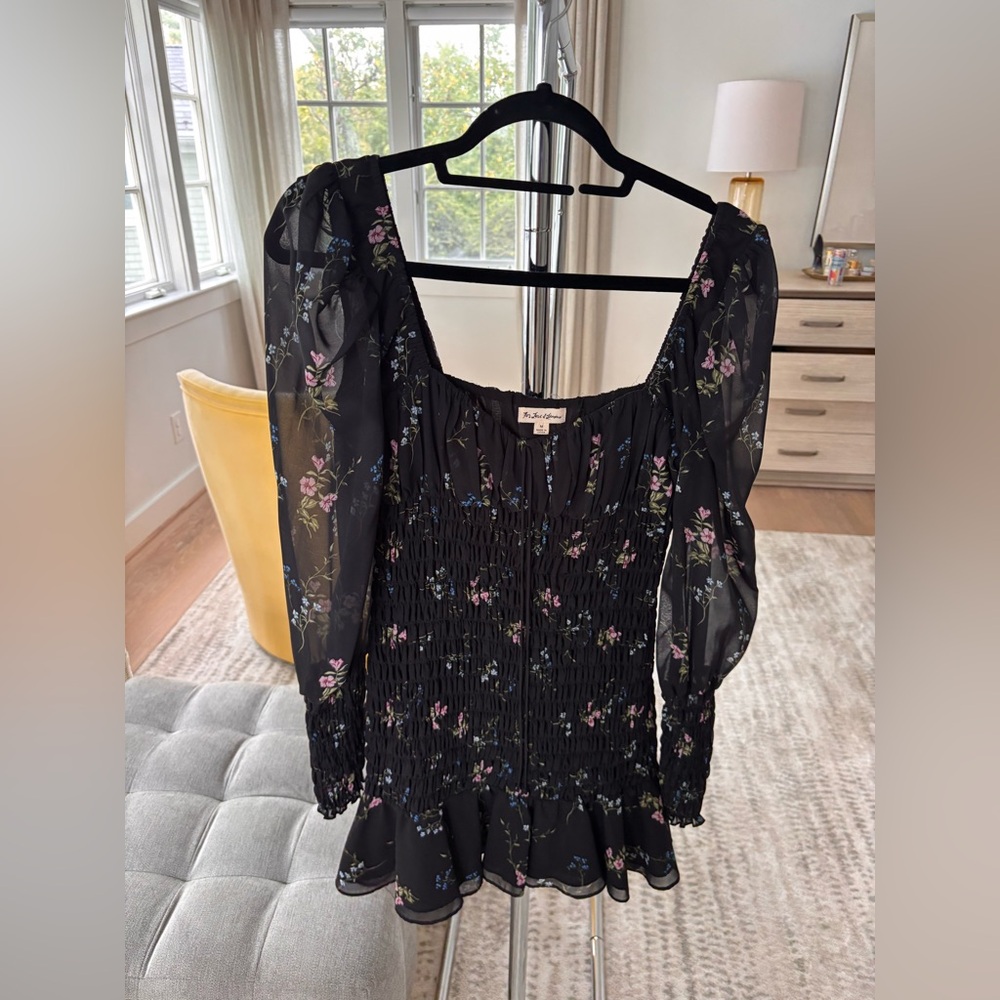 Lovers and friends black floral dress size M